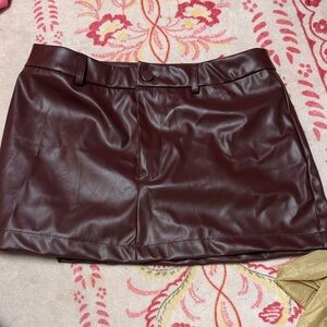 Burgundy Mini Skirt